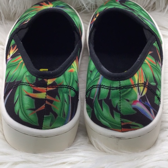 🟡👟2/$12+Discount Ship! Loudmouth Sam Bora Bora Green Slip-On Canvas Shoe - Picture 4 of 7